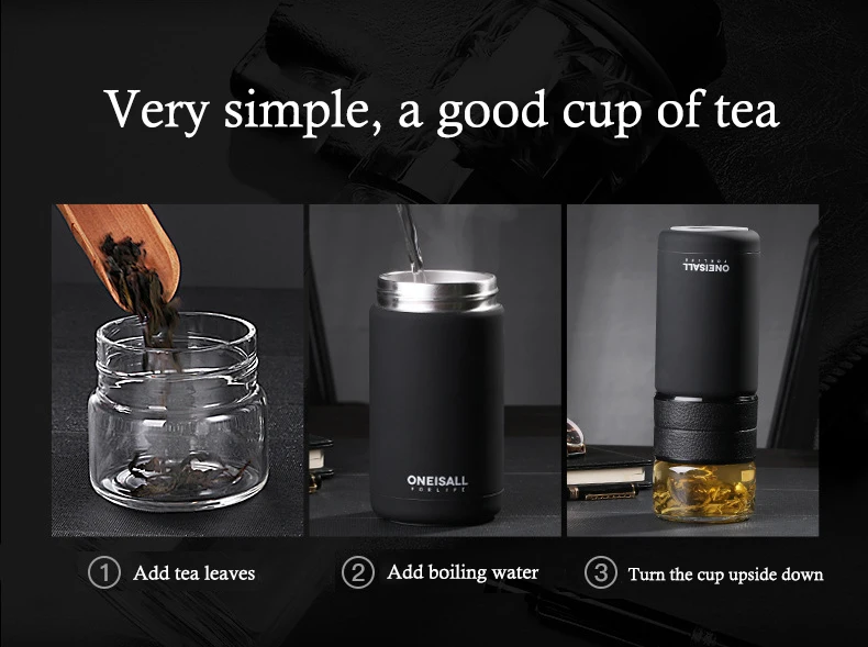 

Insulated Water Bottle Frosted Thermos Drinking Coffee Tea Separate Cup Taza Vacuum Flasks Thermoses Shaker Stainless Travel Mug