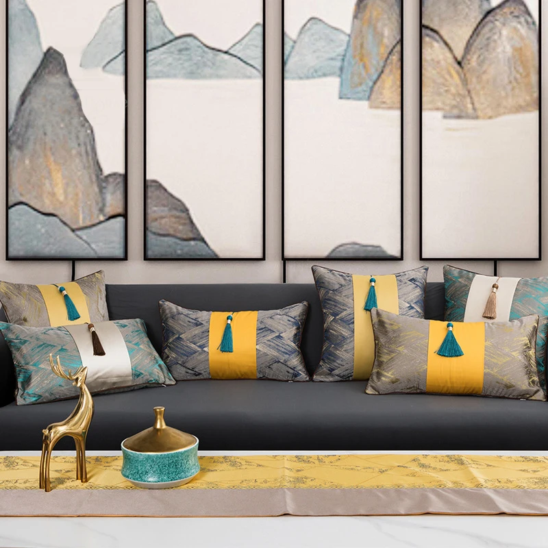 

Наволочка для дивана в китайском стиле, подушка с кисточками, подушка для сиденья, прикроватная подушка для поясницы