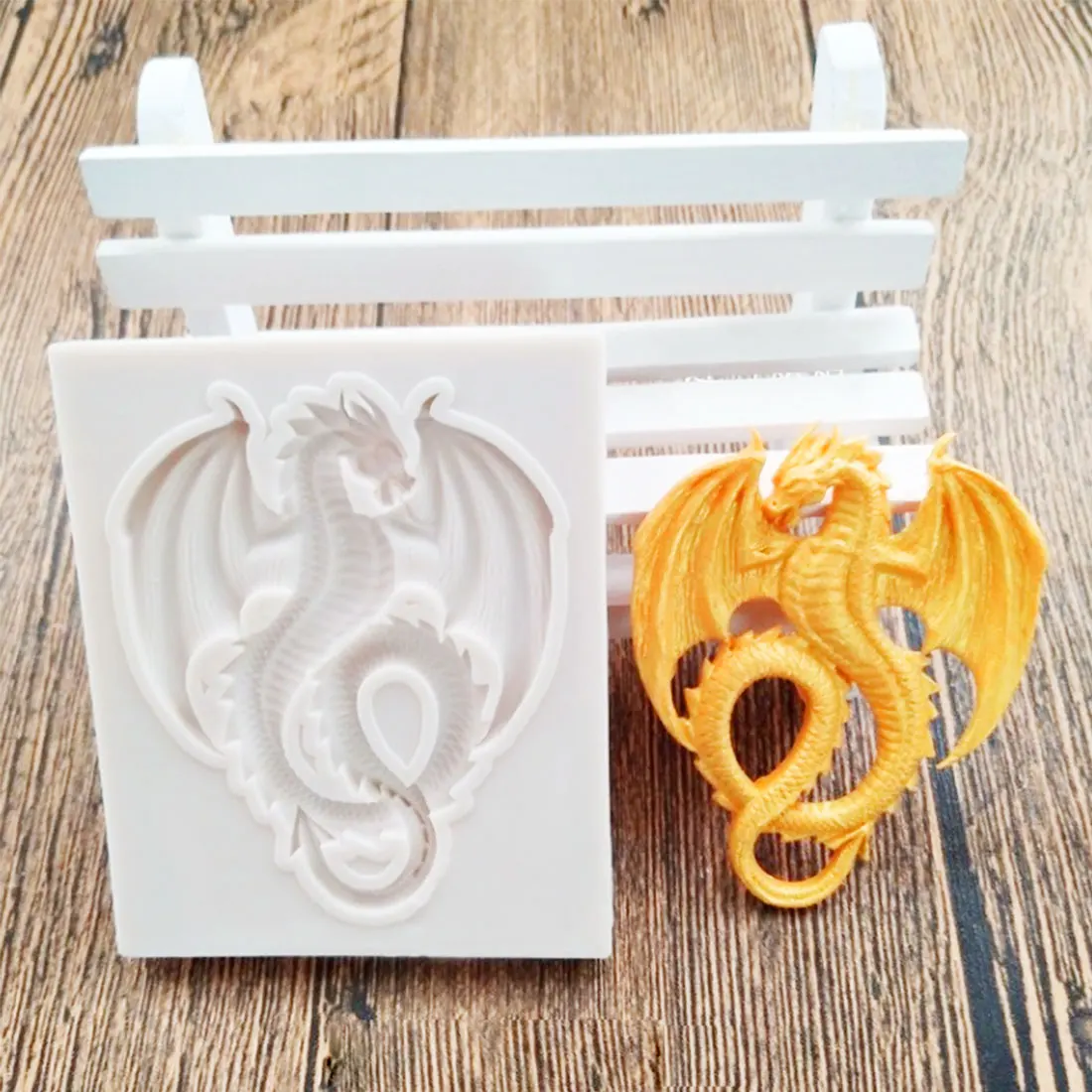 Силиконовой смолевой 3D Дракон пресс форм для выпечки Форма помадки инструменты