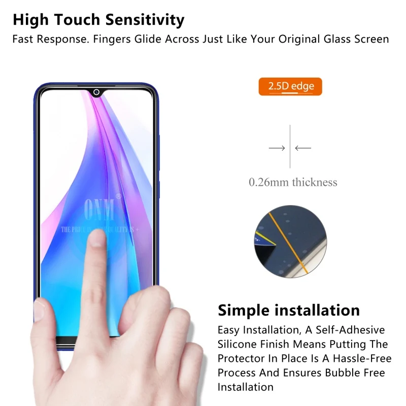 10 шт., закаленное стекло для Xiaomi Redmi Note 8 T, Защитное стекло для экрана 2.5D 9 H, закаленное стекло для Redmi Note 8 T, защитная пленка