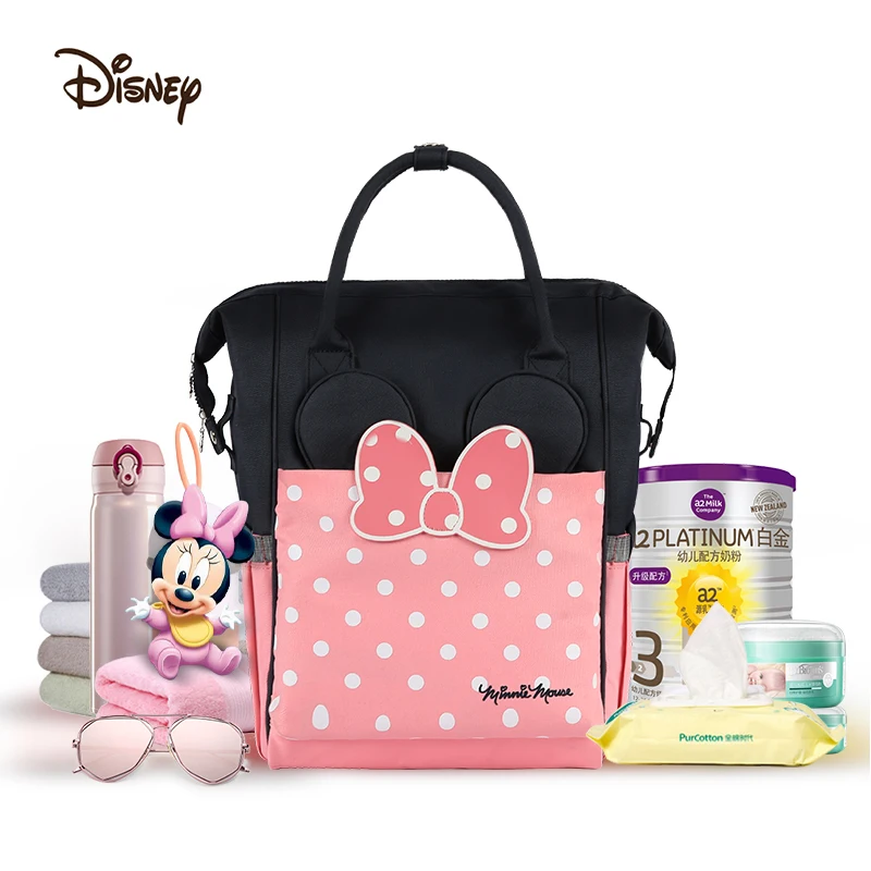 Disney Mummy Usb Diaper Bag Maternity Baby Bag for Mom Multifunctional Baby Backpack Stroller Large Capacity Baby Backpack Nappy