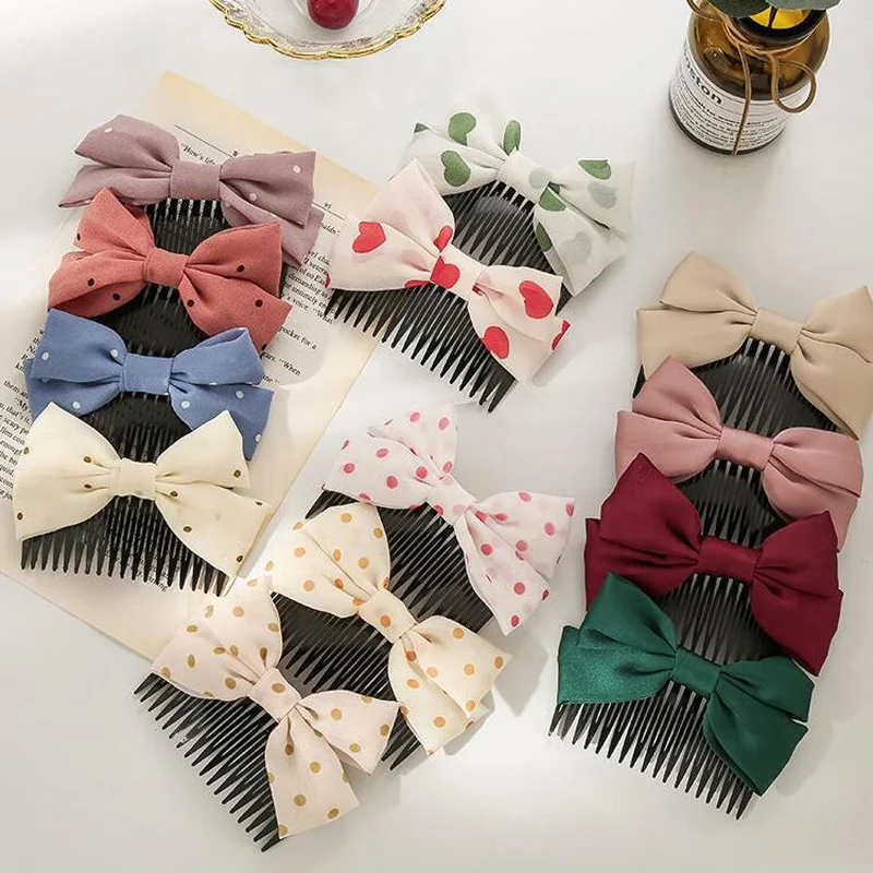 

Trendy New Children Hairpin Bow Hair Comb Hair Clips Women Side Bangs Clip For Cute Girls Headdress Hair Accessories Barrettes