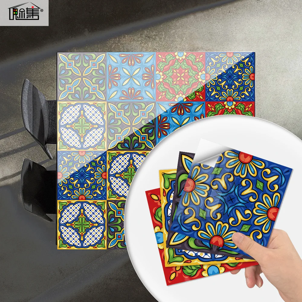

European Style Hard Tile Stickers Decorative Wall Stickers Waterproof Tile Stickers 3d Thick Wear-resistant Decorative Stickers