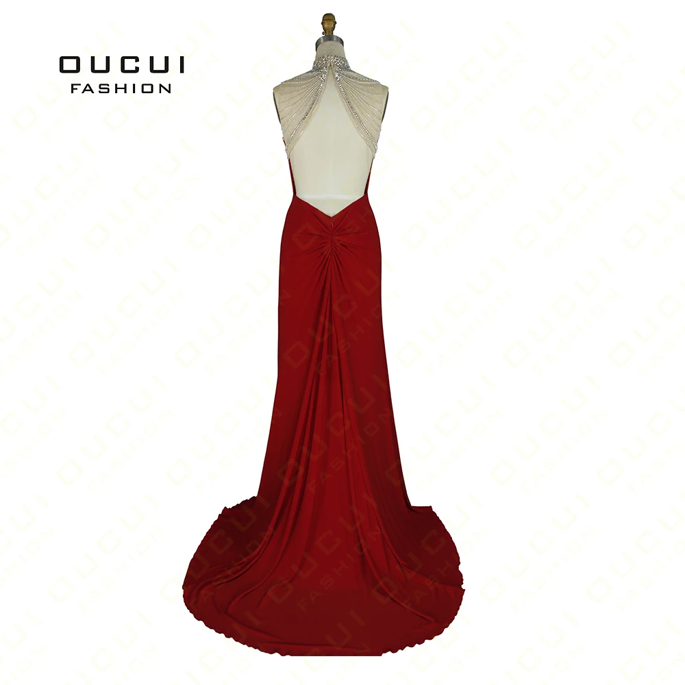 Женское вечернее платье русалки с разрезом спереди рукав крылышко арабский