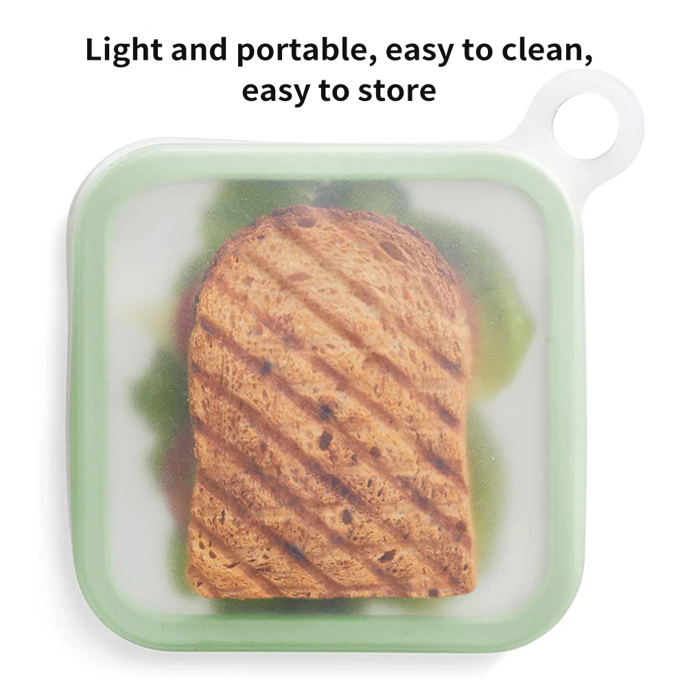 

Portable Silicone Toast Box Reusable Sandwich Box Prevent Fluid Leakage Lunch Box Easy To Clean Environmental Stroage Box