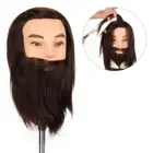 Мужской манекен головы с волосами и бороды, 100% натуральные синтетические волосы для парикмахеров, мужские тренировочные головы для стрижки