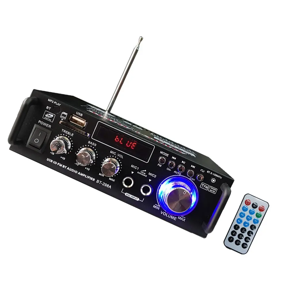 600 Вт 220 В/12 В Hifi стерео Fm 2Ch Amp Автомобильный домашний Usb Sd Mp3 Мини Usb карта Ac и Dc небольшой усилитель мощности