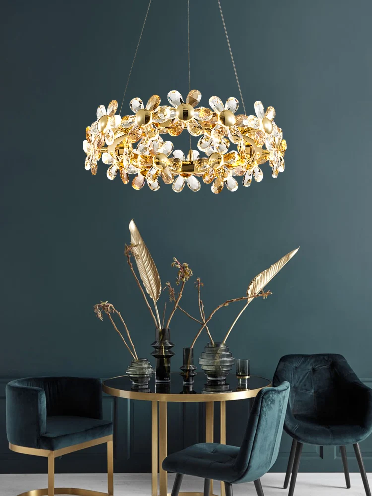 

Светильник шная хрустальная люстра пост-модерн минималистичный дизайн гостиная столовая теплая и романтичная люстра для спальни