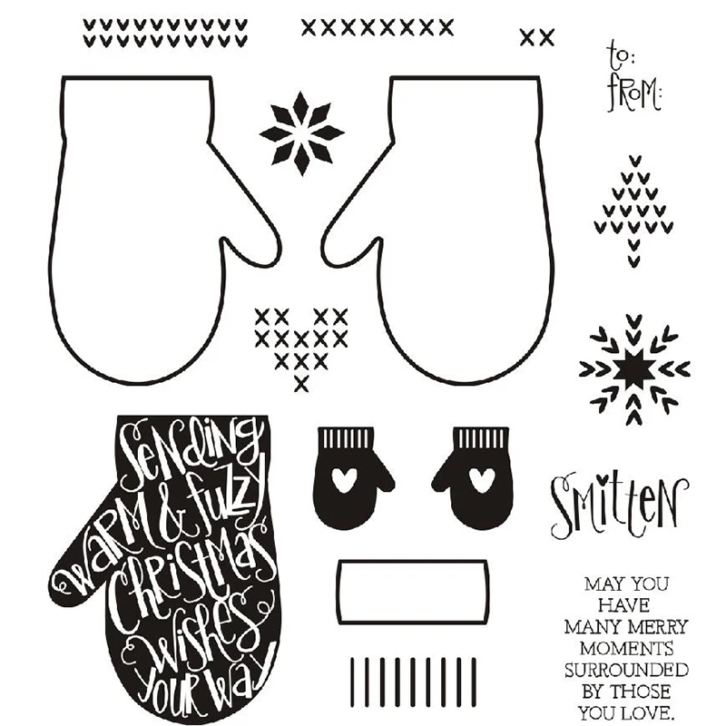 

clear stamp winter glove stamps card making stamps supplies scrapbook decorative stamps