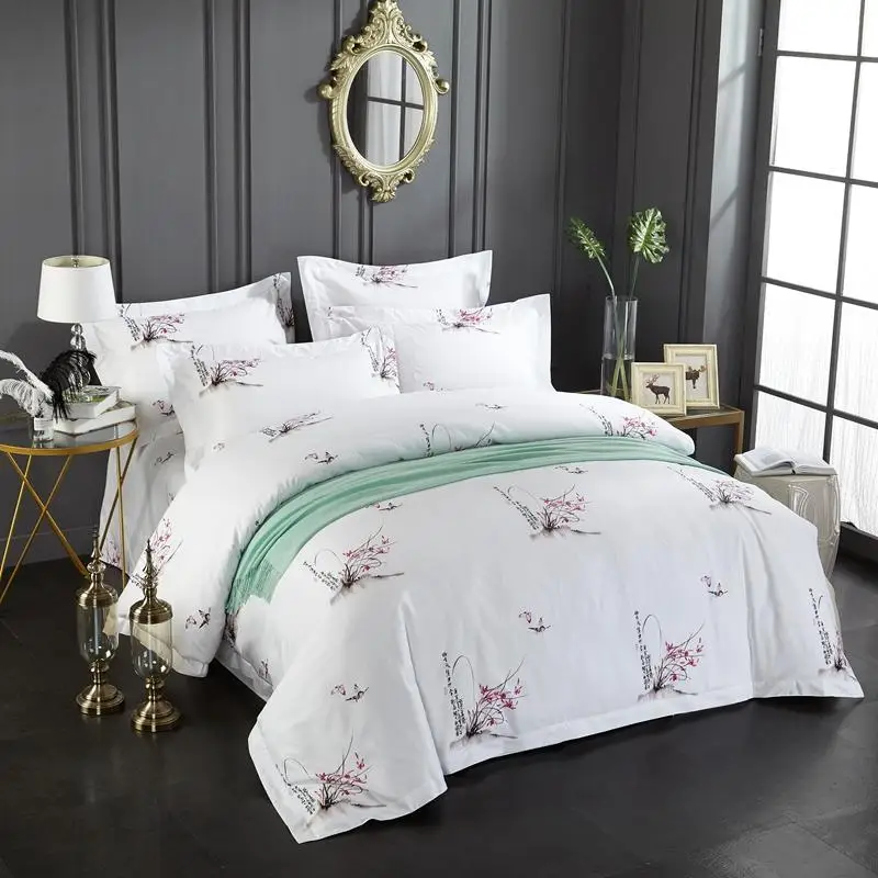 Горячая отель класса люкс 100% хлопок постельное бельё Твин Queen King Семья 6 шт