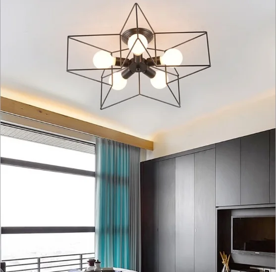 Скандинавские минималистичные пятиконечные звезды потолочные лампы фермерский