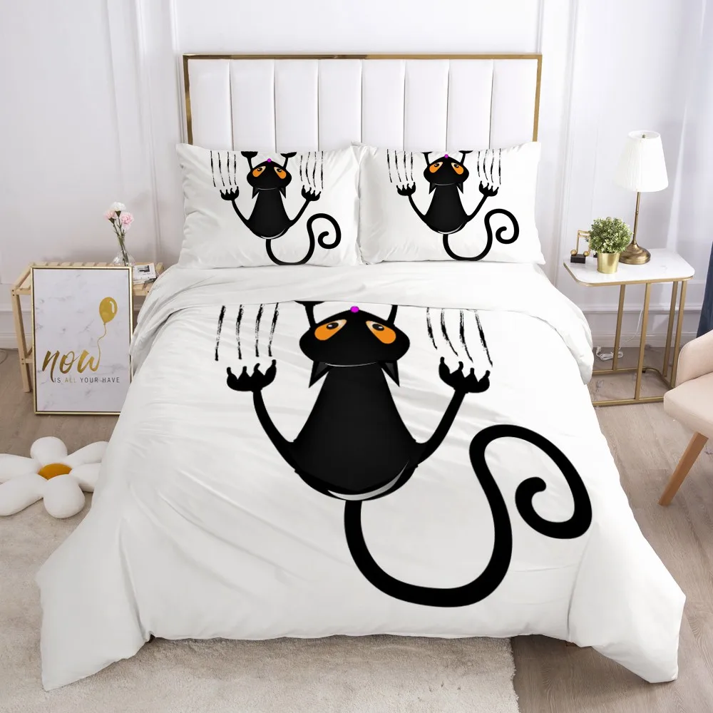 

3D Duvet Cover Set Beddings Comforter Cases Pillow Covers Full Double Single Size Halloween Specter Design White Bedding Sets