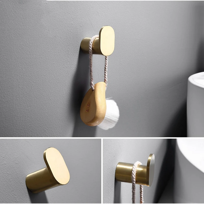 Матовый золотой набор оборудования для ванной комнаты настенный держатель