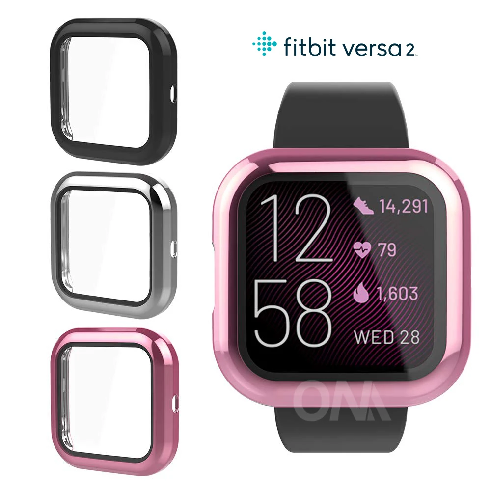 Чехол для Fitbit Versa 2 чехол-бампер с полным покрытием чехол закаленным стеклом