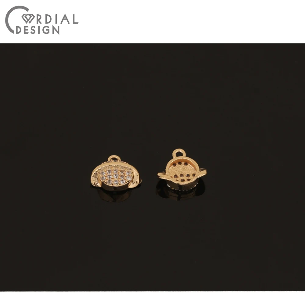 

Cordial Design 100Pcs 8*9MM Jewelry Findings & Components/CZ Charms/Jewelry Accessories/Pendant/Hand Made/DIY Earrings Making