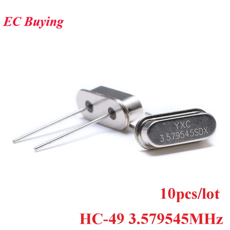 

10 шт., Кварцевый резонатор, 3,579545 МГц, 3,579545 МГц