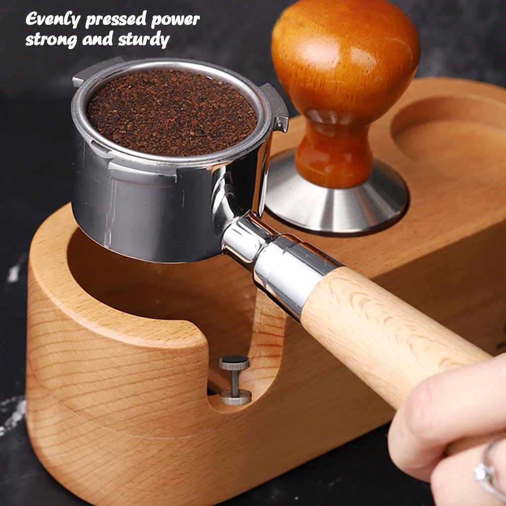 

51/54/58MM Manual Wood Coffee Tamper Holder Mat Barista Coffee Espresso Tampering Latte Art Pen Tamper Holder Coffee Accessories