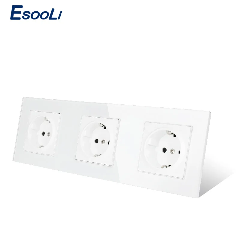 Европейская стандартная серая настенная розетка Esooli из хрустального стекла