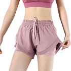 Многофункциональные женские шорты для йоги 2 в 1, спортивные бесшовные шорты для бега, фитнеса, тренировок, пуш-ап, дышащие быстросохнущие шорты для тренажерного зала