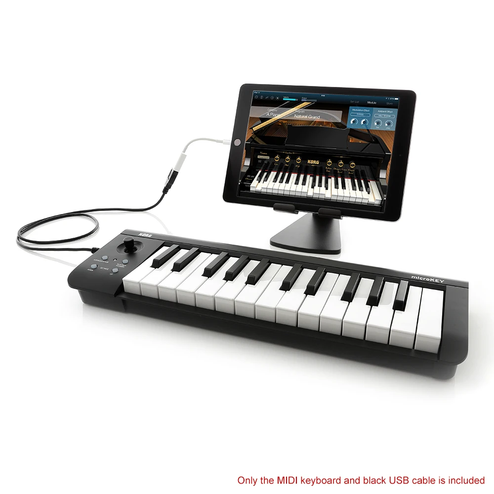 Компактный USB MIDI контроллер с клавиатурой 25 клавиш питание от совместим iPhone iPad Mac