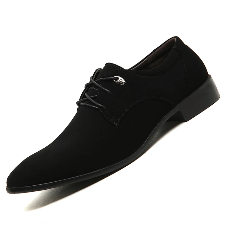 2020 hot sale men's shoes frosted leather black lace-up pointed British simple casual | Обувь