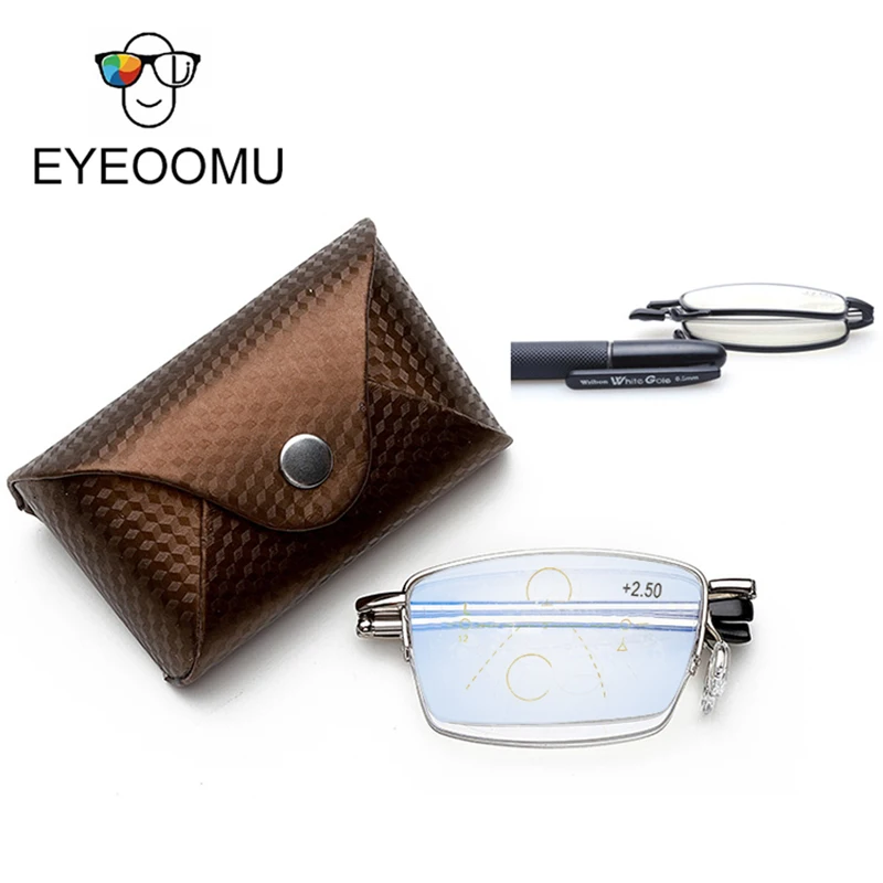 Очки для чтения EYEOOMU с полуободковой оправой складные очки прогрессивными