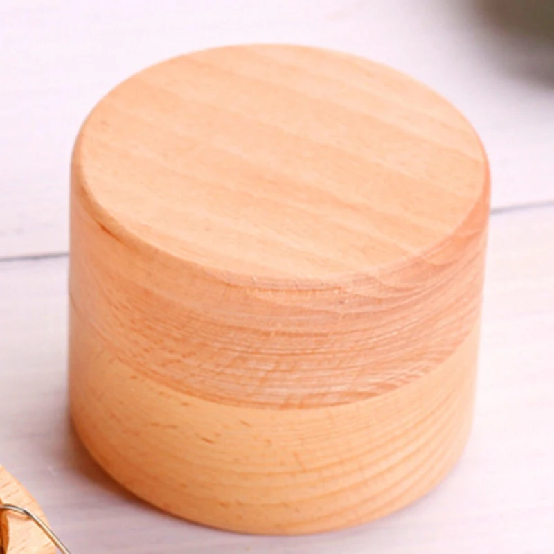 Круглые DIY деревянные поделки кольцо серьги Контейнер чехол для хранения