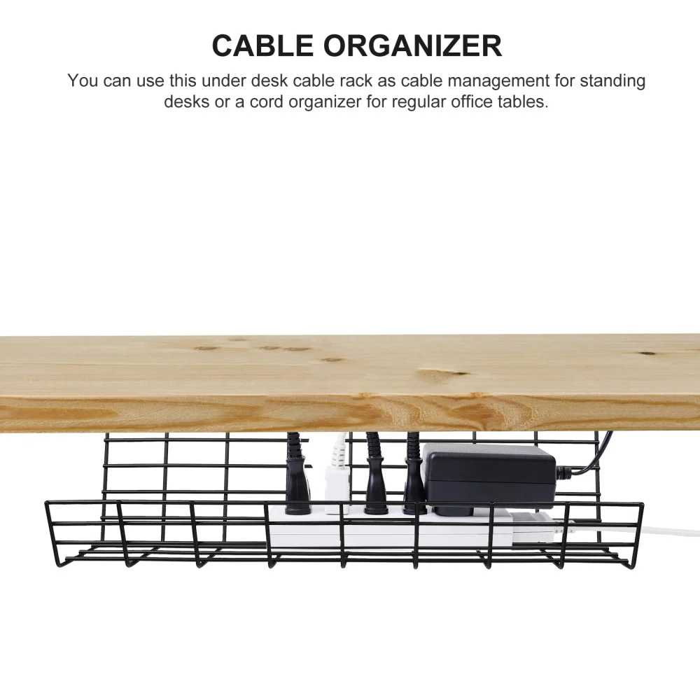 

2pcs Under Desk Cable Management Rack Compact Cable Organizer Storage Rack