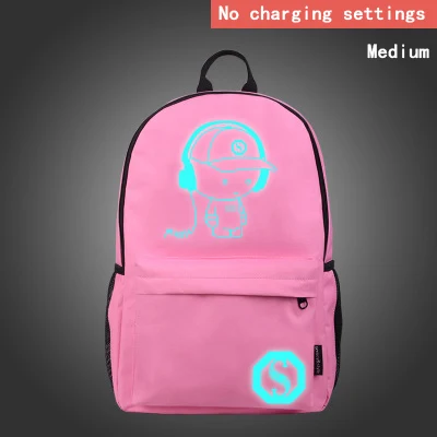 style 1 pink music Водонепроницаемый Школьный рюкзак, студенческий, светящийся, с USB зарядкой, Противоугонный, для подростков, девочек и мальчиков, для 11, 12, 13, 14, 15, 15,6, 17,3, сумка для ноутбука - Цвет: style 1 pink music