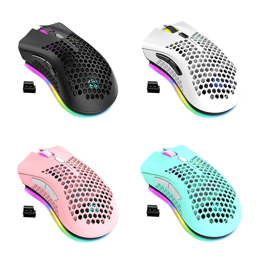 New Gaming Mouse Wireless Hollow Game Rechargeable Computer Gamer RGB Silent Mice With Backlight For PC Laptop |