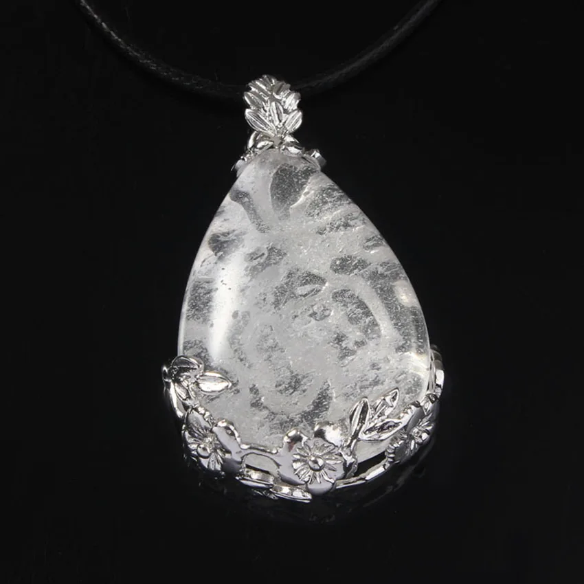 

Crystal Teardrop Pendants Rose Pink Quartzs Natural Amethysts Nirvana Rebirth Crystals Ore Specimen Healing Energy Stone Pendant