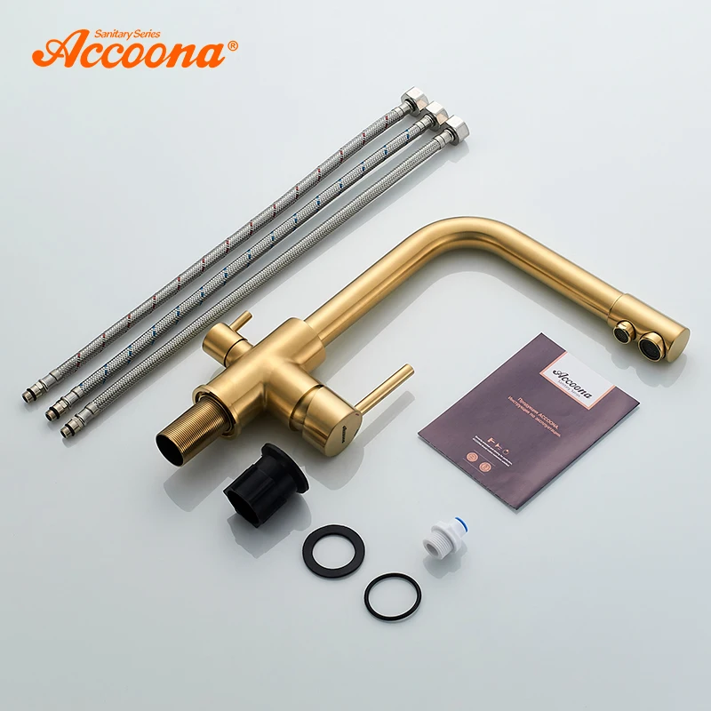 Кухонный Смеситель Accoona краны с функцией очистки воды фильтр для чистой латунный