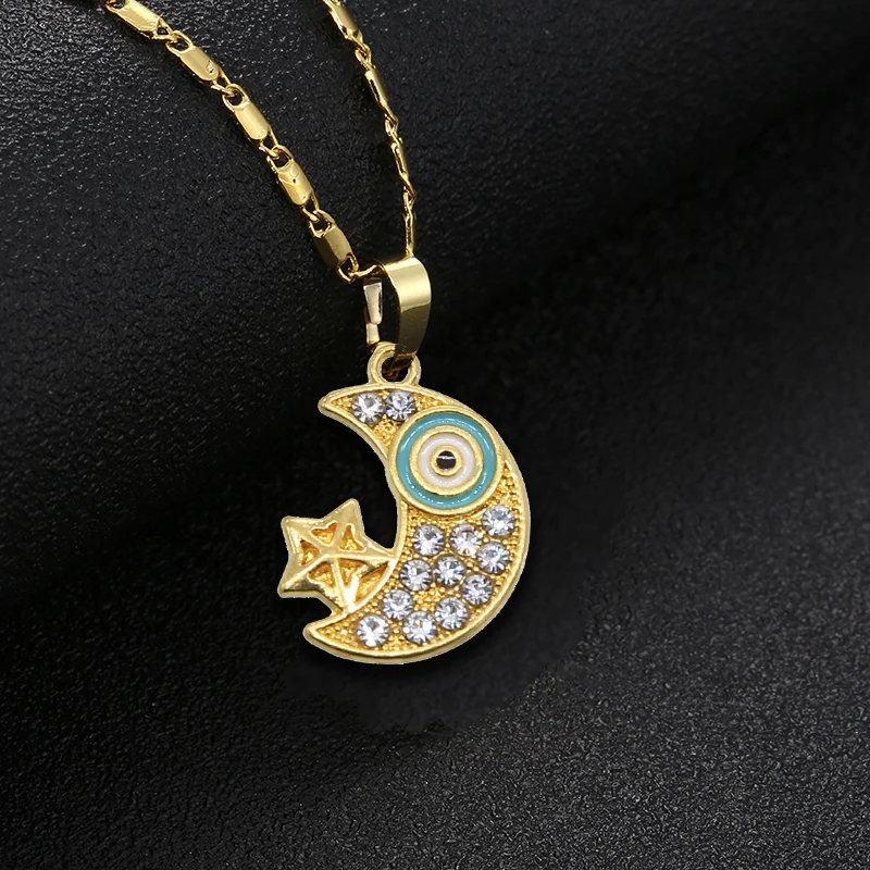 Оптовая Продажа Классический Турецкий Дурной глаз кулон ожерелье с Луной и