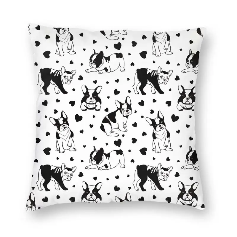 

Квадратная наволочка с рисунком французского бульдога и французских собак