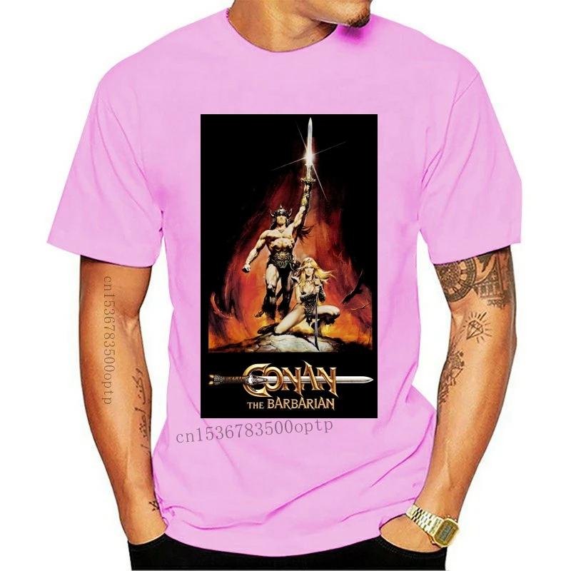 

Дизайнерская мужская модная хлопчатобумажная футболка с принтом, забавная Мужская футболка Conan The tварская V2 с черным постером
