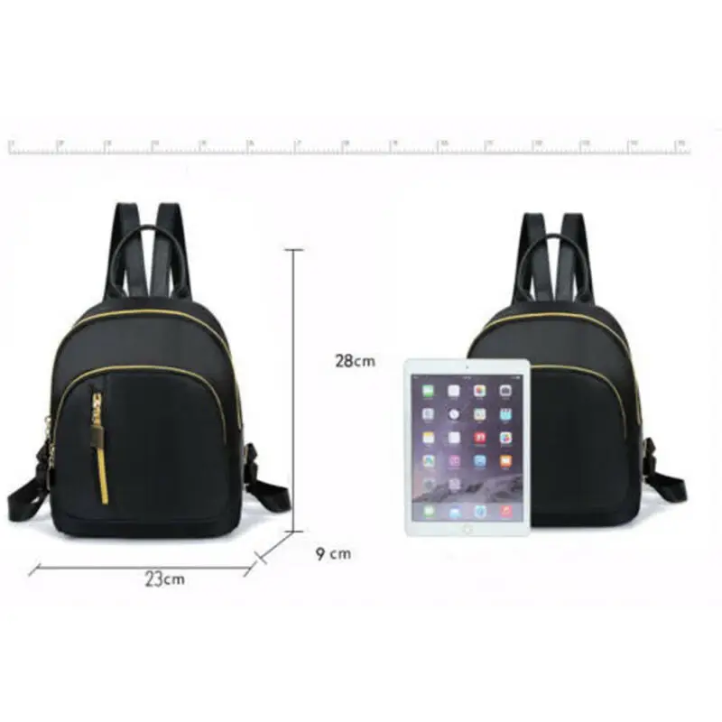 Новинка хит продаж водонепроницаемый нейлоновый рюкзак женские черные школьные