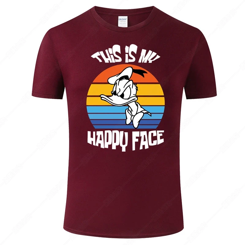 Забавная футболка с изображением Дональда Дака для мужчин и женщин летняя