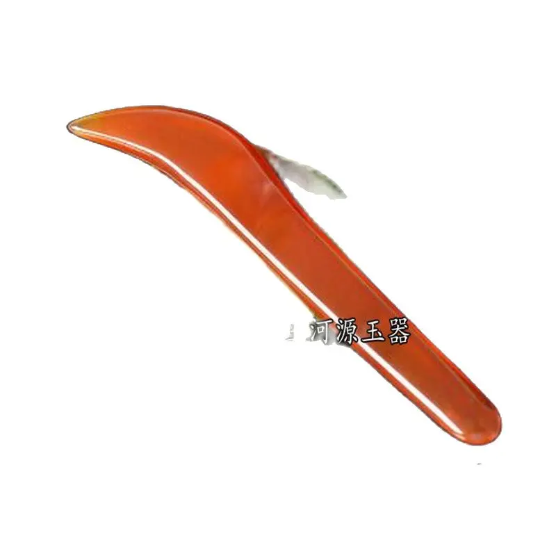 

Natural Agate Jadeite Knife-Shaped Scraping Board Fitness Beauty Container