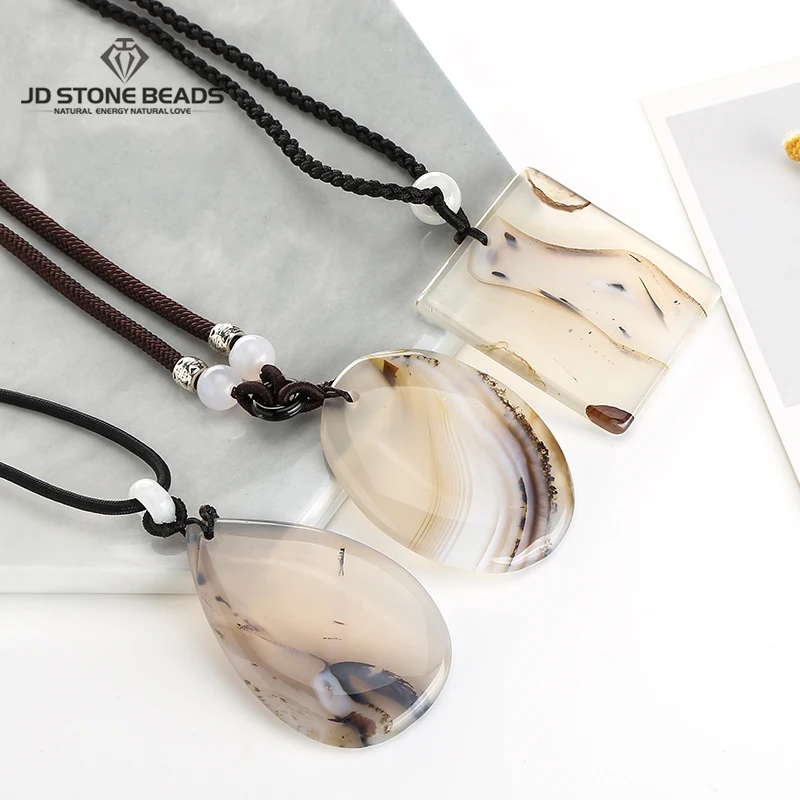 Натуральный Океанский халцедон агат нефрит подвеска прямоугольной формы