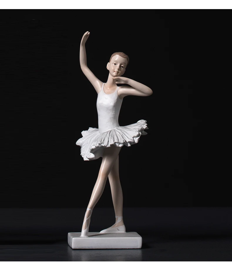 Cartoon Miniature Figurines Home Decor Cute Retro RefinedSimulation Resin Elegant Ballerina Decoration Living Room Ornament