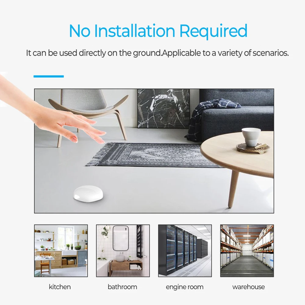 

WiFi Wireless Water Immersion Sensor Flood Detector Tuya Intelligent Home Life IPX6 Waterproof APP Remote Push Information