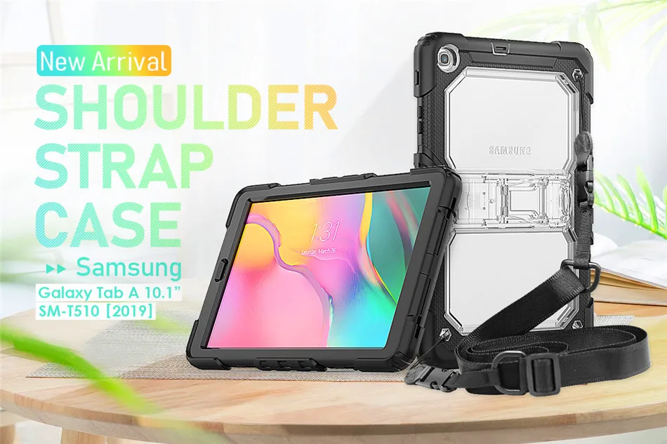 Чехол для samsung Tab A 10,1 SM-T510 SM-T515 T510 сверхмощный прочный противоударный чехол tab A 10,1 в Kickstand+ шейный ремень