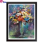 Ваза с маргаритками и анемонами полная квадратная круглая Алмазная картина Алмазная вышивка абстрактные цветы Натюрморт Цветы в вазе