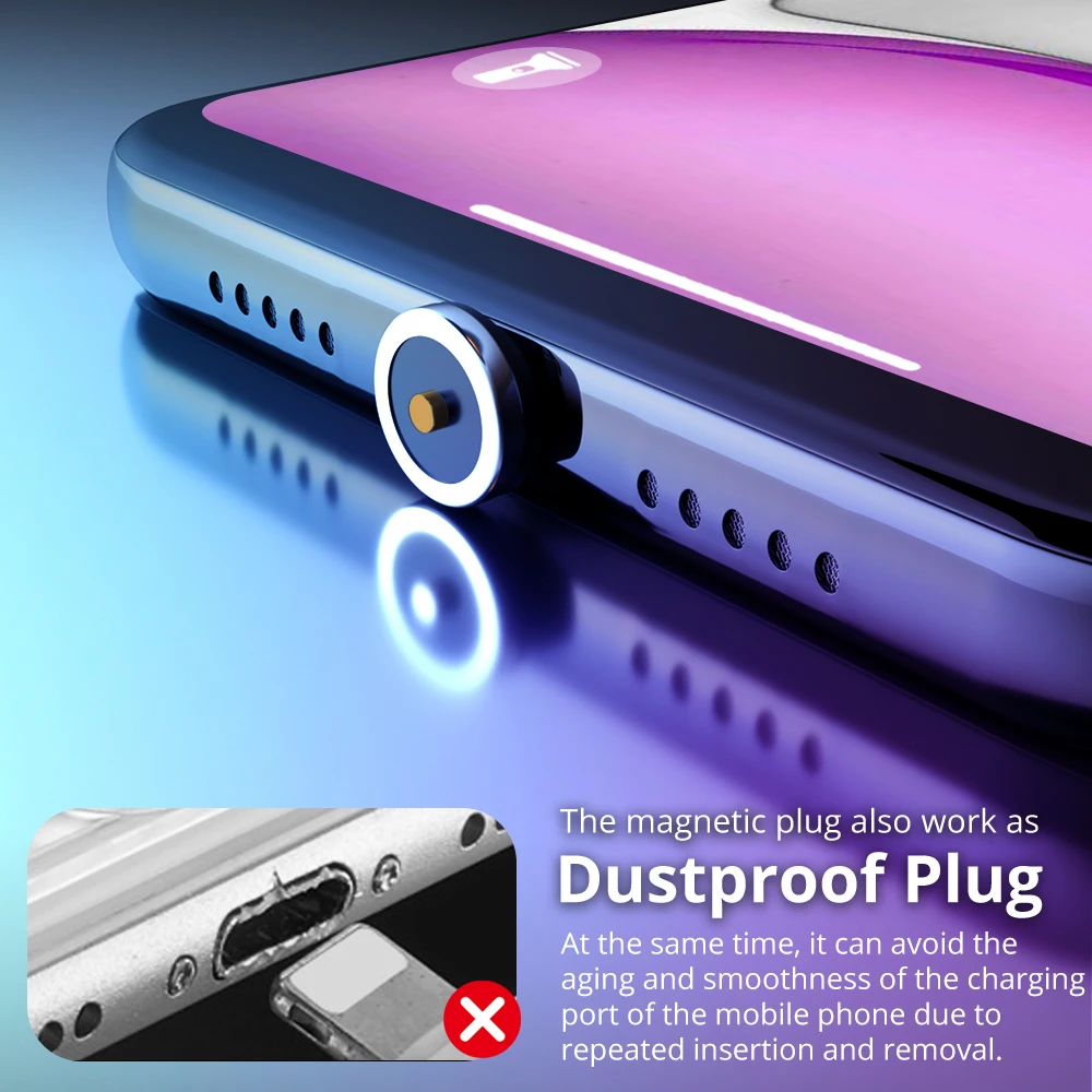 Магнитный зарядный кабель Fonken Type C для Samsung Xiaomi Мобильный телефон зарядное