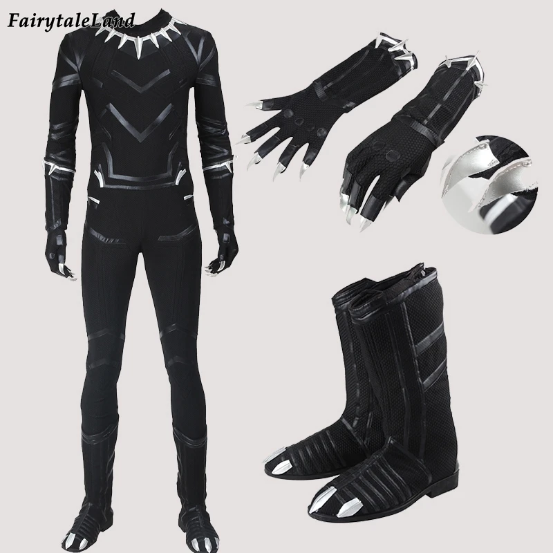 Костюм для косплея капитана Пантеры комбинезон взрослых на Хэллоуин с