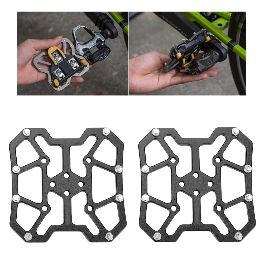 

2 Stuks Klikpedaal Klassieke Delicate Aluminium Fiets Clipless Pedaal Platform Adapters Fiets Accessoires Lock Plate Splint