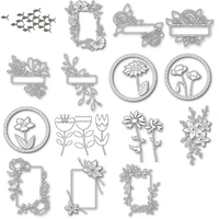 beautiful flowers leaves with frames cutting dies for scrapbooking craft die cut card making embossing stencil 2020
