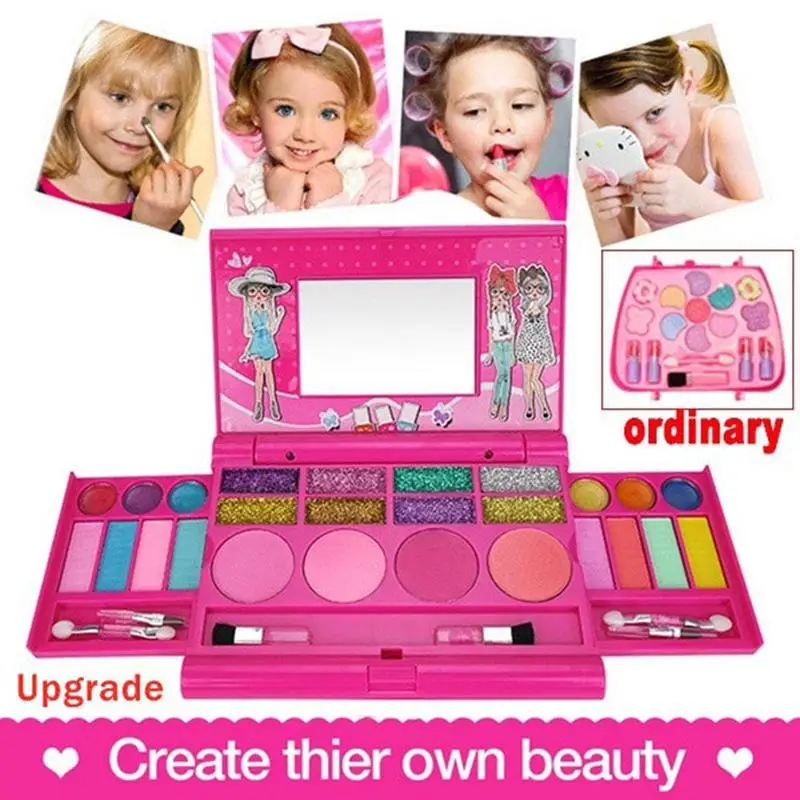 

1Pc Girl Cosmetics Toy Set Pretend Makeup Bag Beauty Salon Toy Makeup Kit Storage Box Child Play House Toy