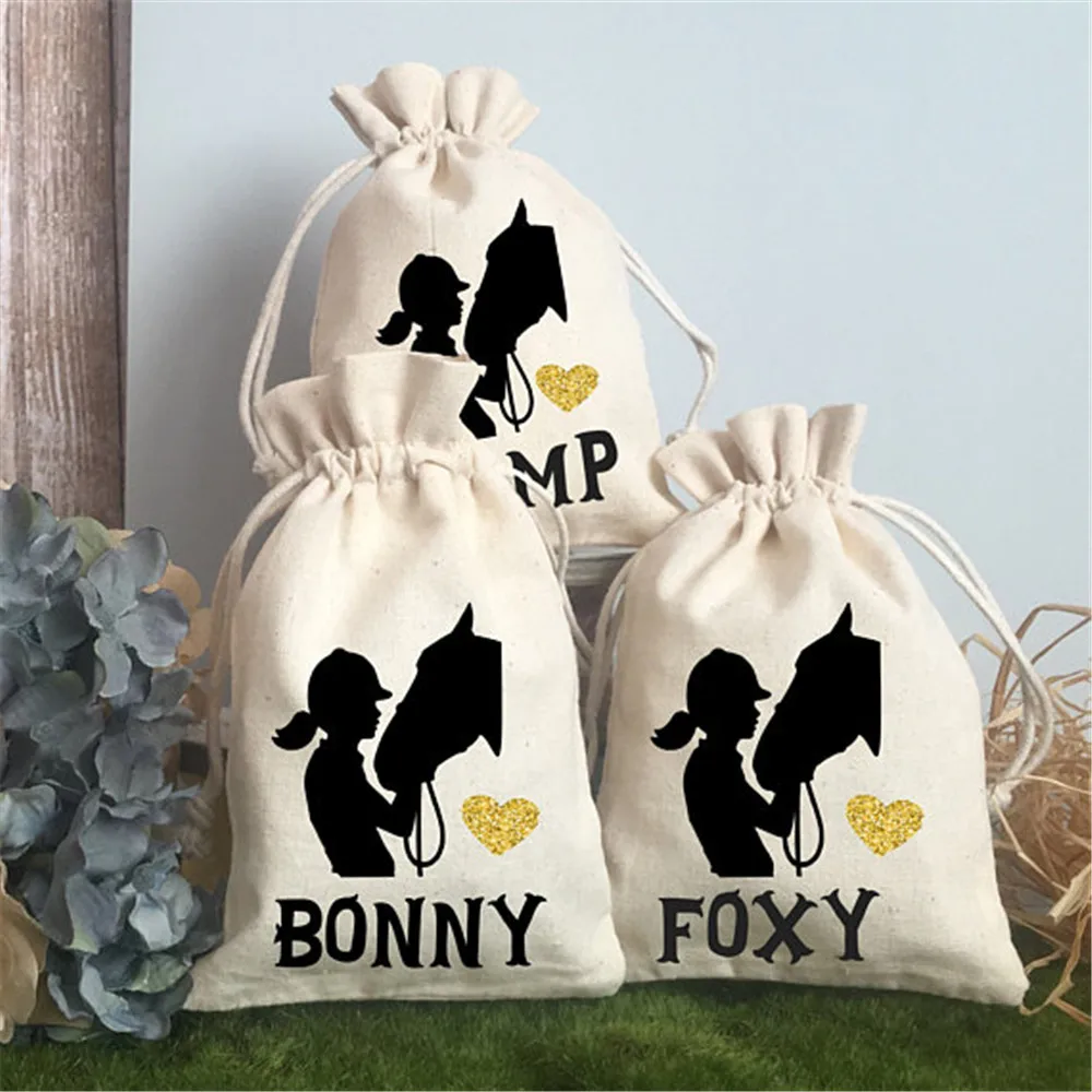 Индивидуальные сумки на день рождения для конной лошади девушки с блестящим