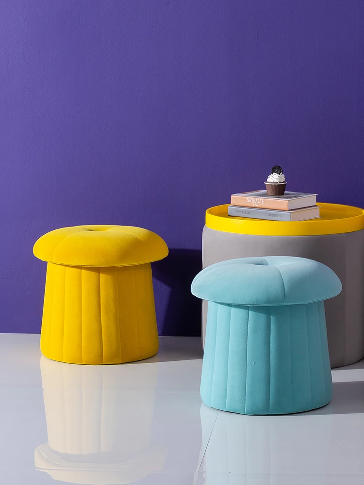 

Скандинавский стул для дивана, креативный стул, сидячий гриб, стул для спальни, гостиной, сменный стул для обуви, деревянная коробка, внутрен...